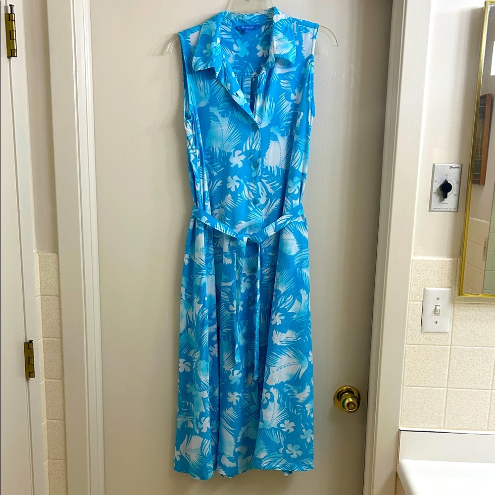 Blue Floral Midi Dress